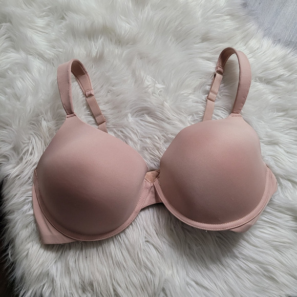 Anne Klein Women’s 42D Nude T-Shirt Bra Full Coverage Adjustable Straps GUC - Picture 1 of 6
